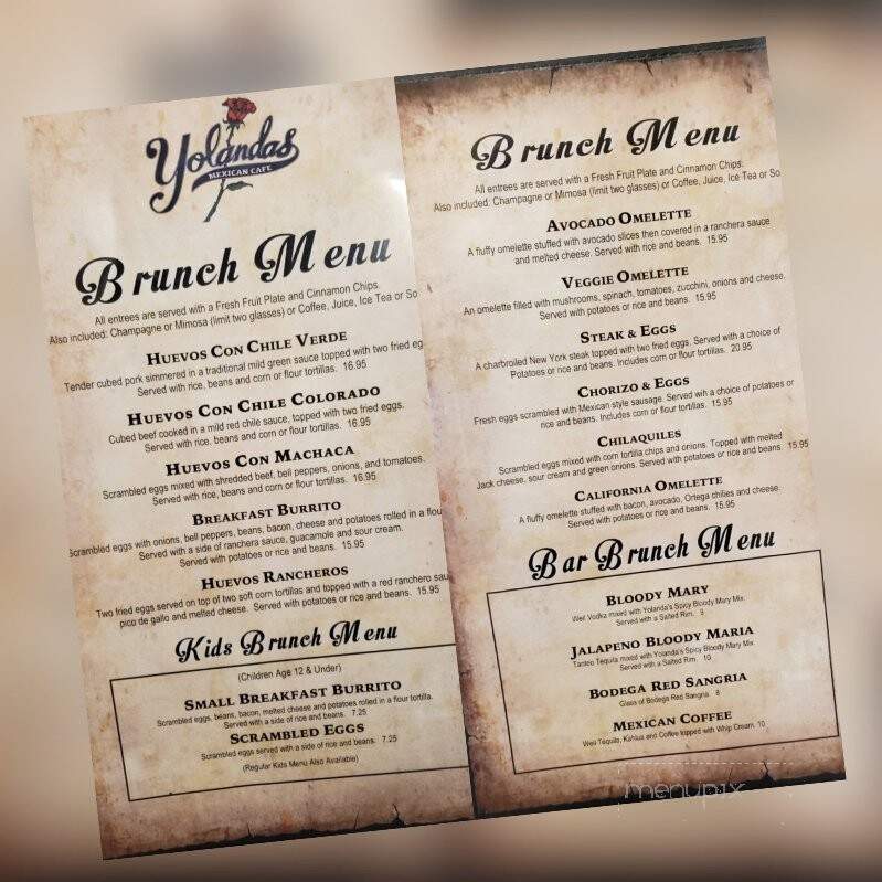 Yolanda's Mexican Restaurant - Camarillo, CA menu_pic