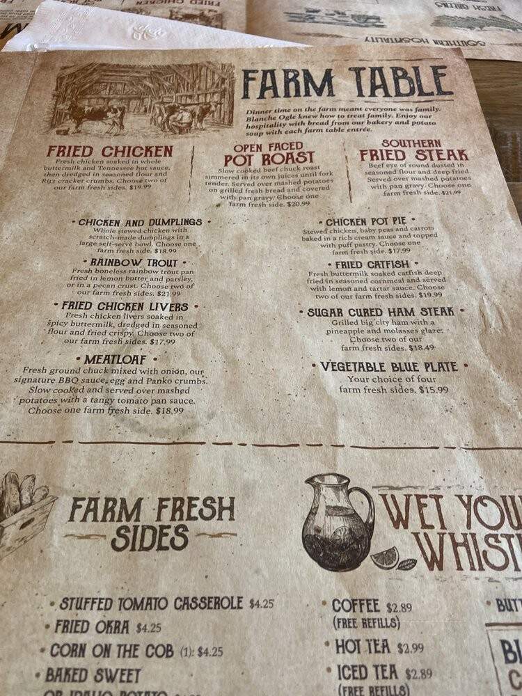 Five Oaks Farm Kitchen - Sevierville, TN menu_pic