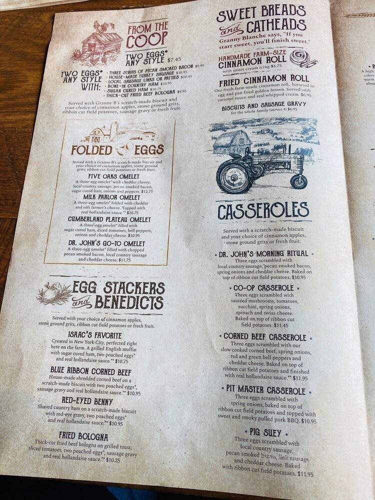 Five Oaks Farm Kitchen - Sevierville, TN menu_pic