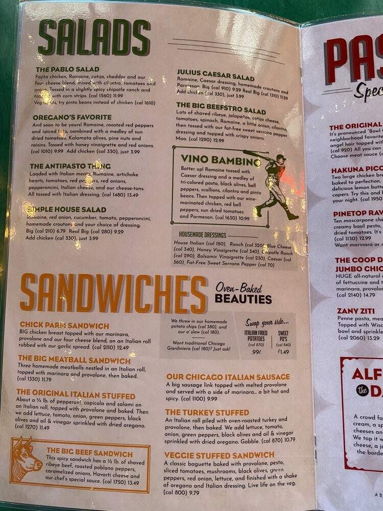 Oregano's - Littleton, CO menu_pic
