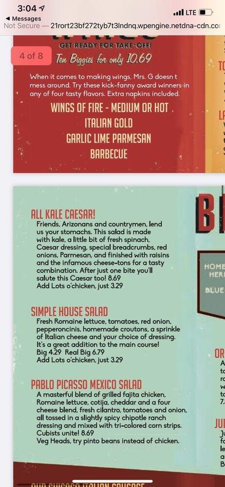 Oregano's - Littleton, CO menu_pic