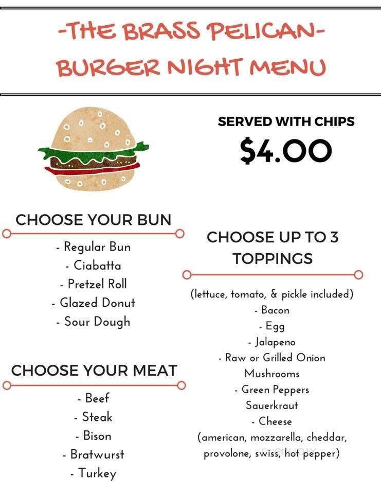 Brass Pelican - Willard, OH menu_pic