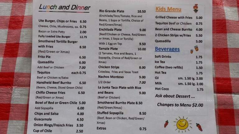 My Tia's Cafe - Cerro, NM menu_pic