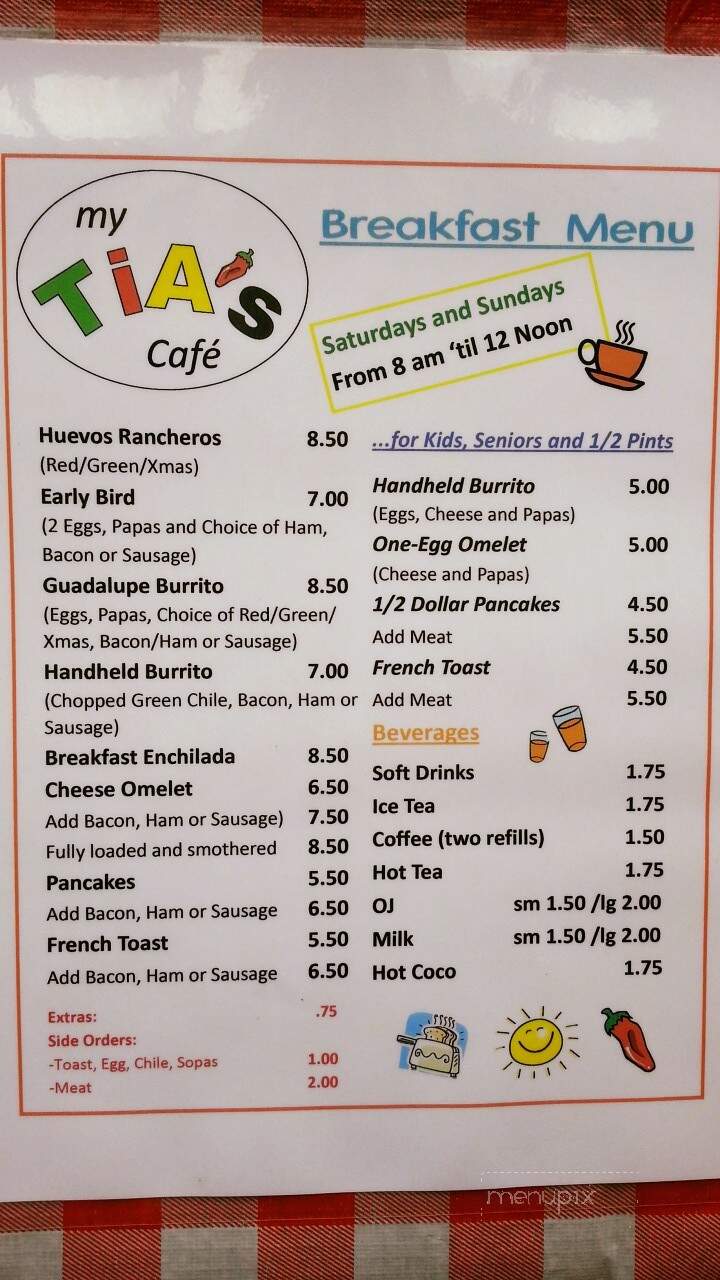 My Tia's Cafe - Cerro, NM menu_pic