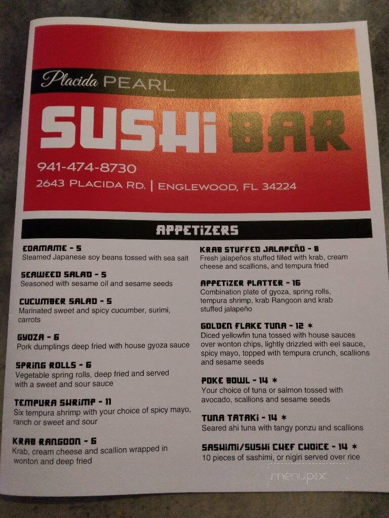 The Placida Pearl - Englewood, FL menu_pic