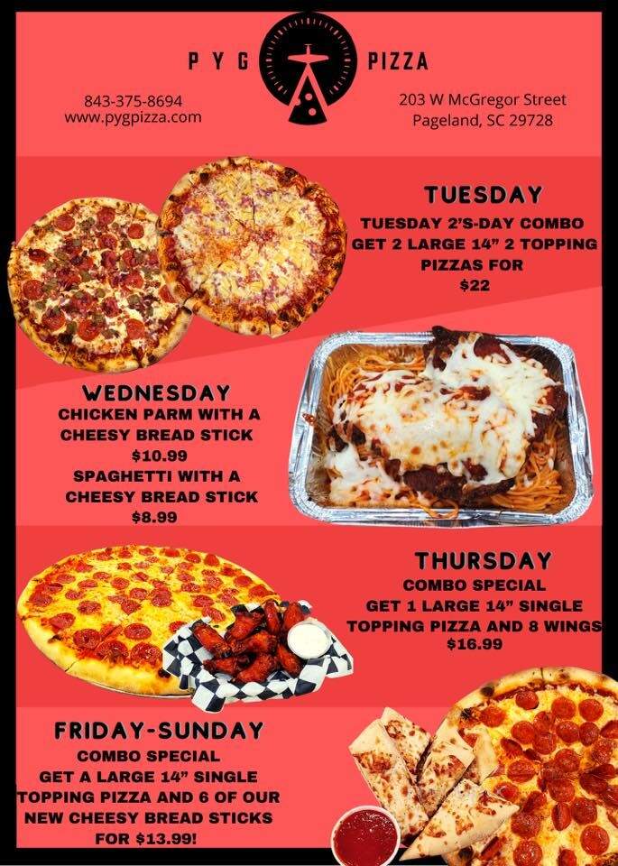 PYG Pizza - Pageland, SC menu_pic