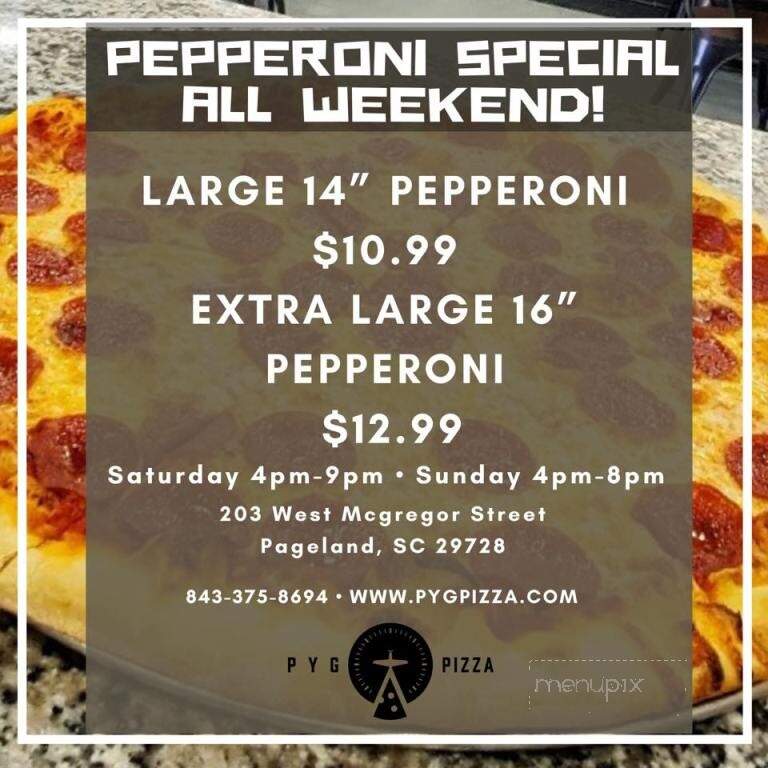 PYG Pizza - Pageland, SC