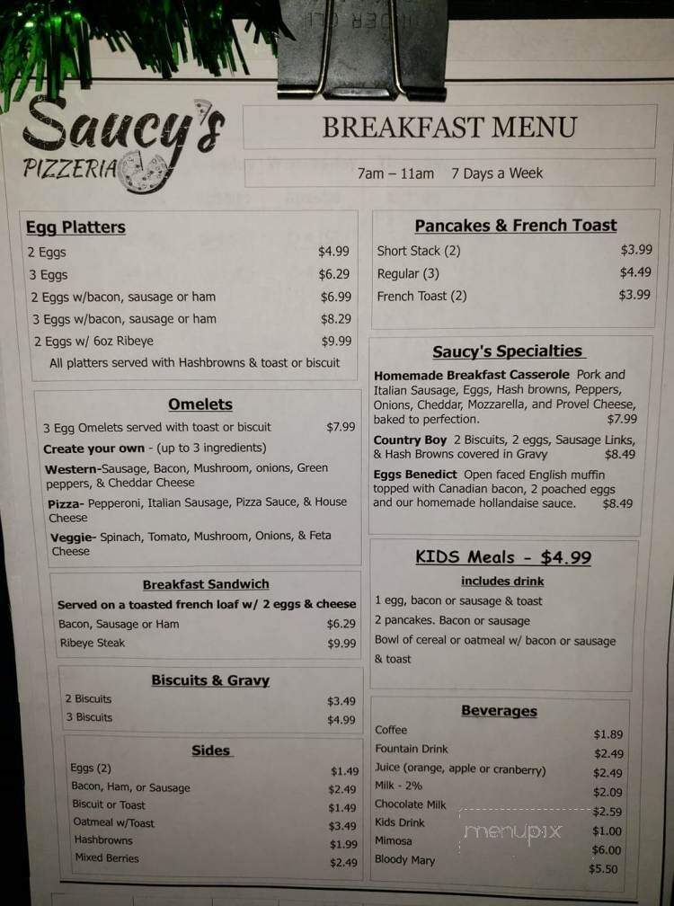 Saucy's Pizzeria - Hillsboro, MO menu_pic