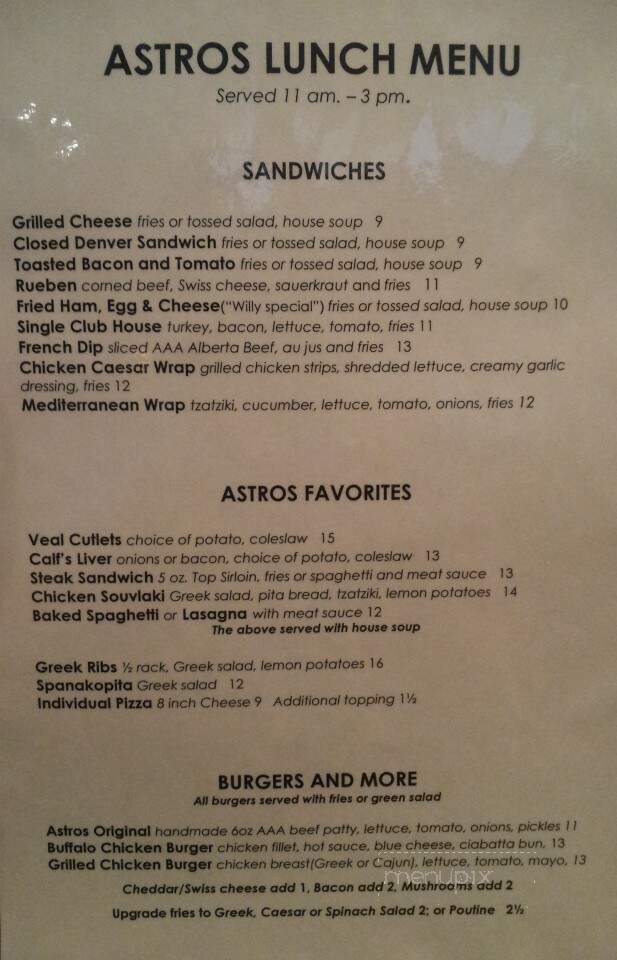 Astros Restaurant - Edmonton, AB