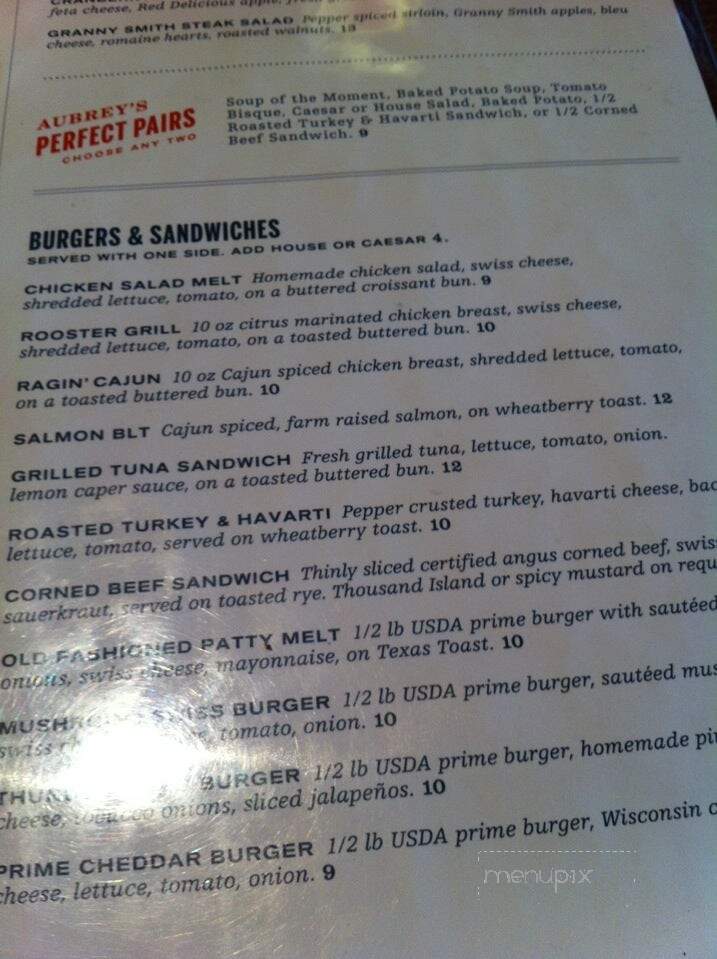 Aubrey's Restaurant - Maryville, TN menu_pic