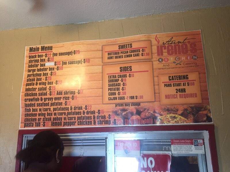 Aunt Irene's Kitchen - Dallas, TX menu_pic