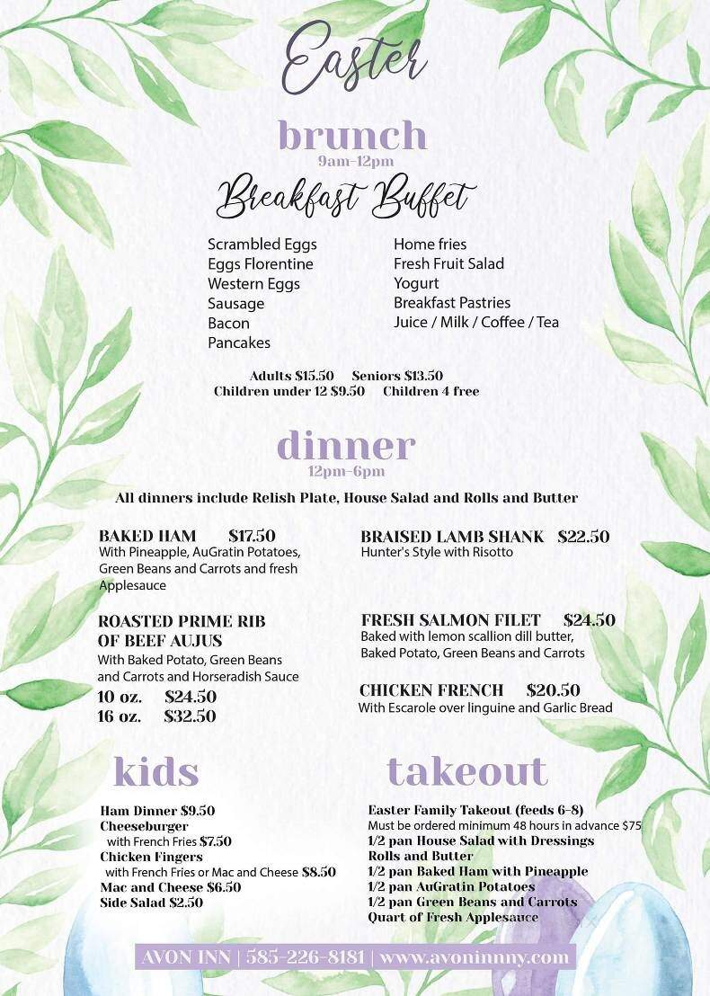 Avon Inn - Avon, NY menu_pic