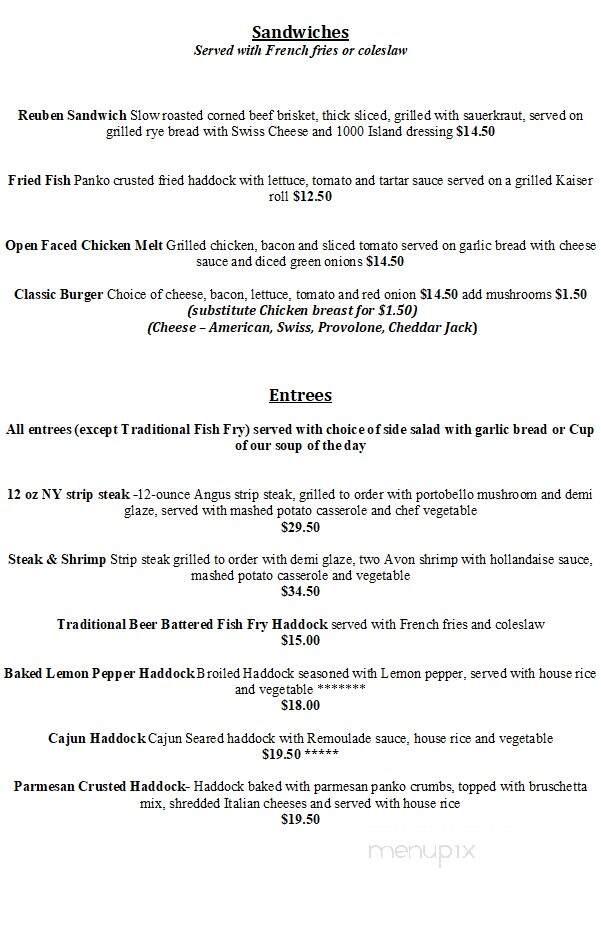 Avon Inn - Avon, NY menu_pic