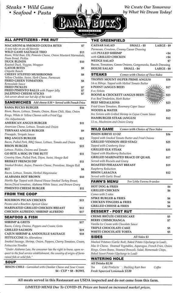 Bama Bucks - Sardis City, AL menu_pic