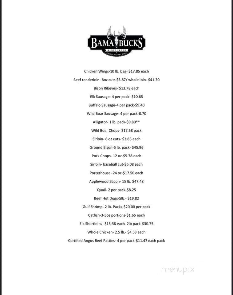 Bama Bucks - Sardis City, AL menu_pic