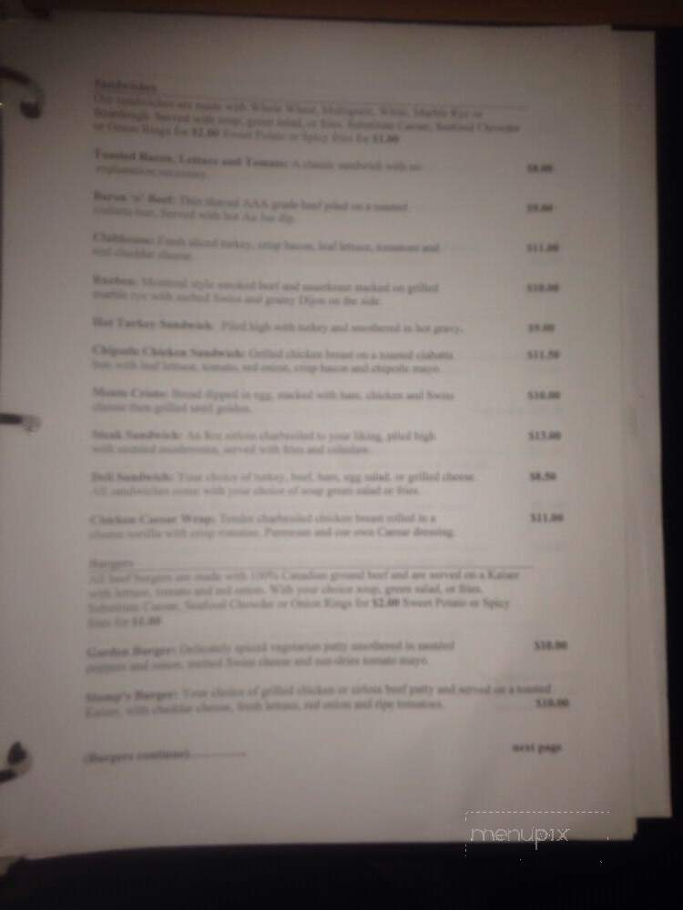 Stamps Cafe - Port Alberni, BC menu_pic