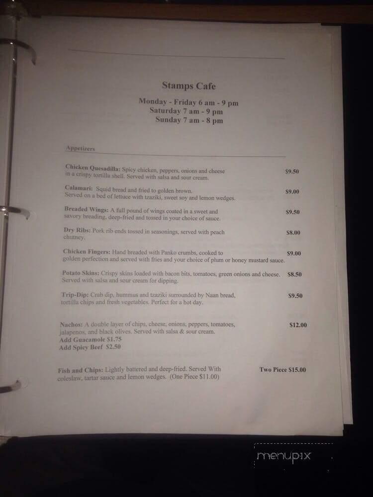 Stamps Cafe - Port Alberni, BC menu_pic