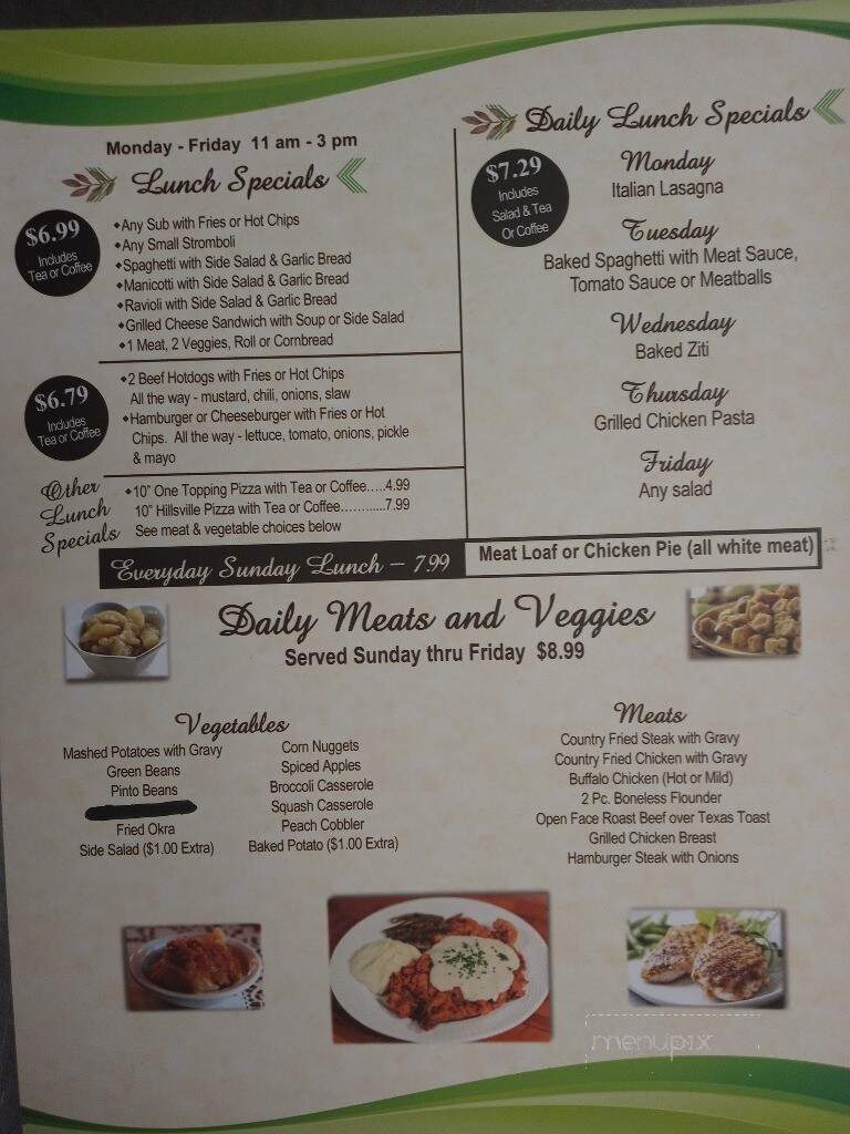 Hillsville Cafe - Trinity, NC menu_pic