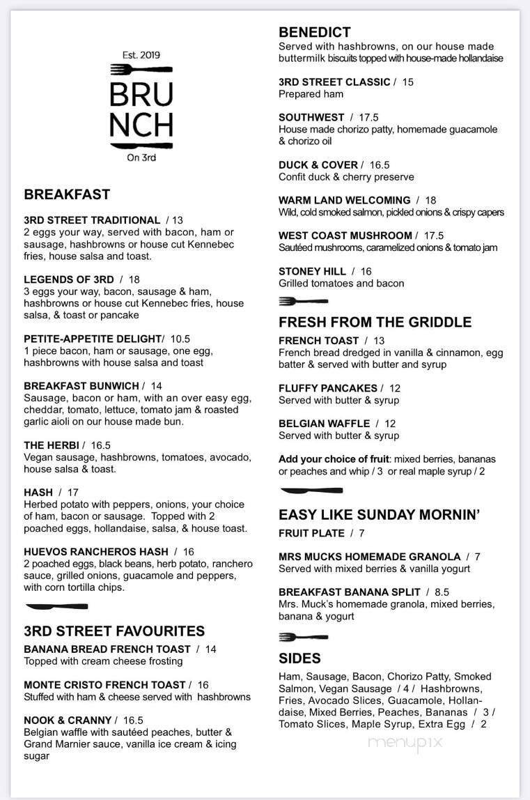 Brunch On 3rd - Duncan, BC menu_pic