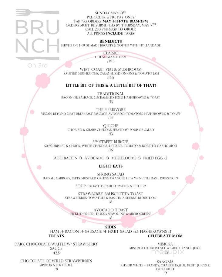 Brunch On 3rd - Duncan, BC menu_pic