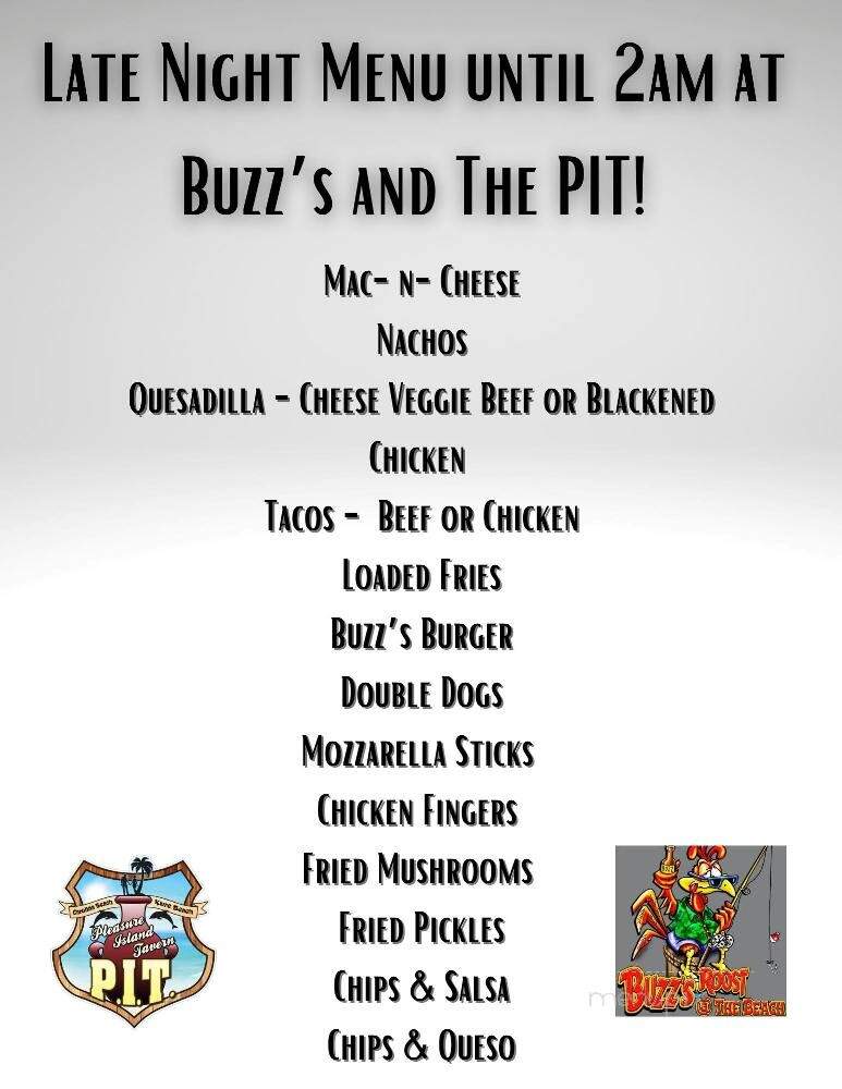 Buzz's Roost - Carolina Beach, NC menu_pic