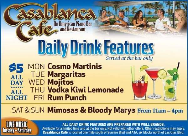 Casablanca Cafe - Fort Lauderdale, FL menu_pic