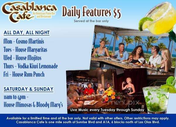 Casablanca Cafe - Fort Lauderdale, FL menu_pic