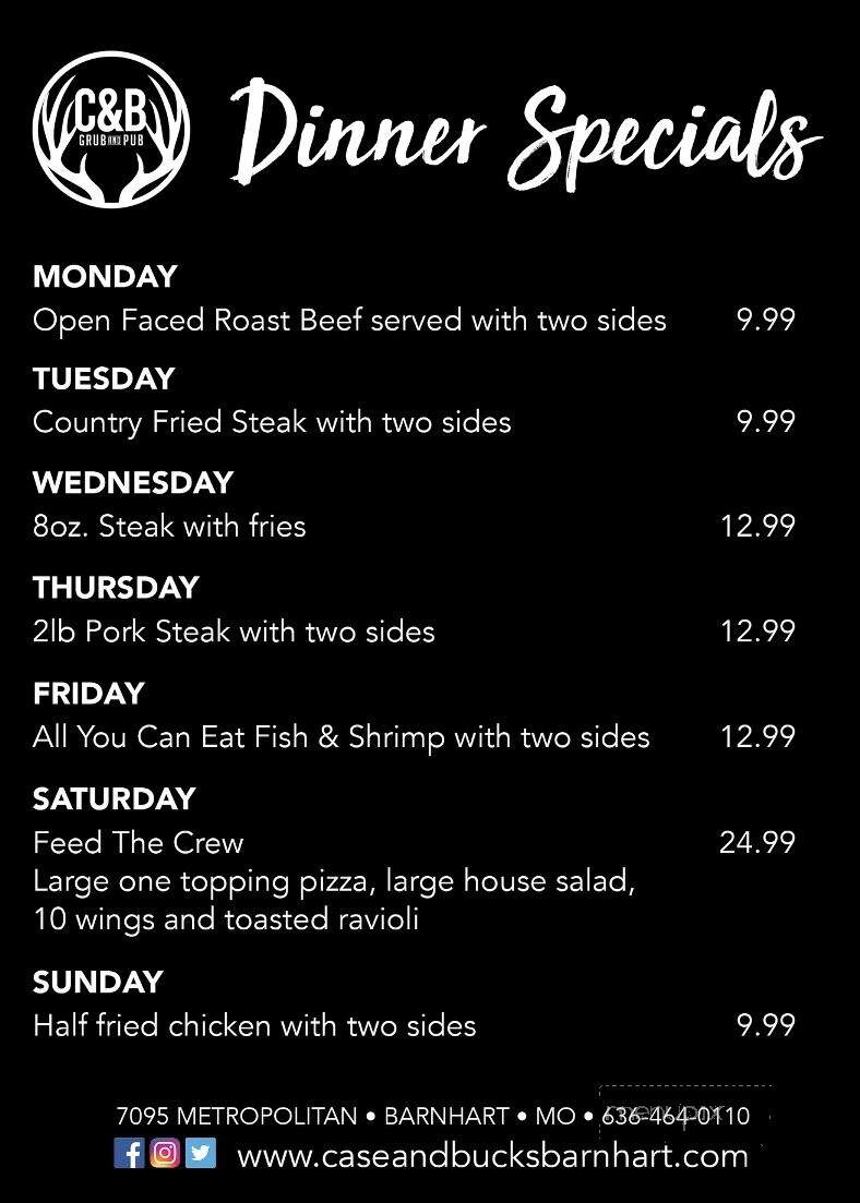 C&B Grub & Pub - Barnhart, MO menu_pic