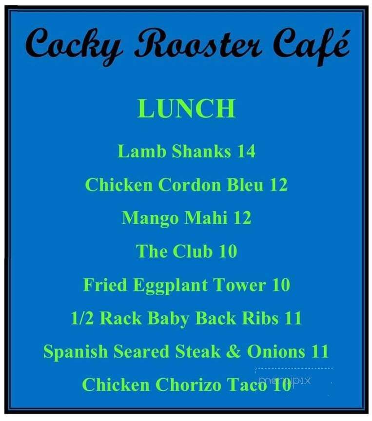 Cocky Rooster Cafe - Deltona, FL menu_pic