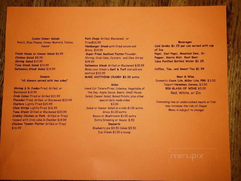 The Crusty Crab - Greenbackville, VA menu_pic