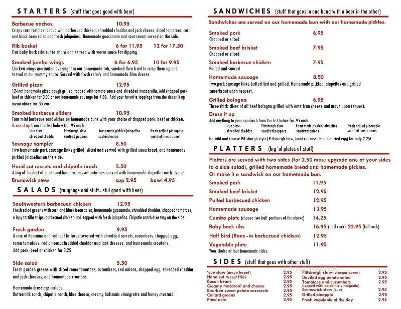 Cue Barbecue - Cumming, GA menu_pic