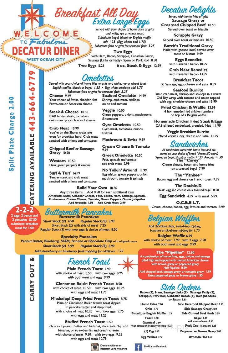 Decatur Diner - Berlin, MD menu_pic