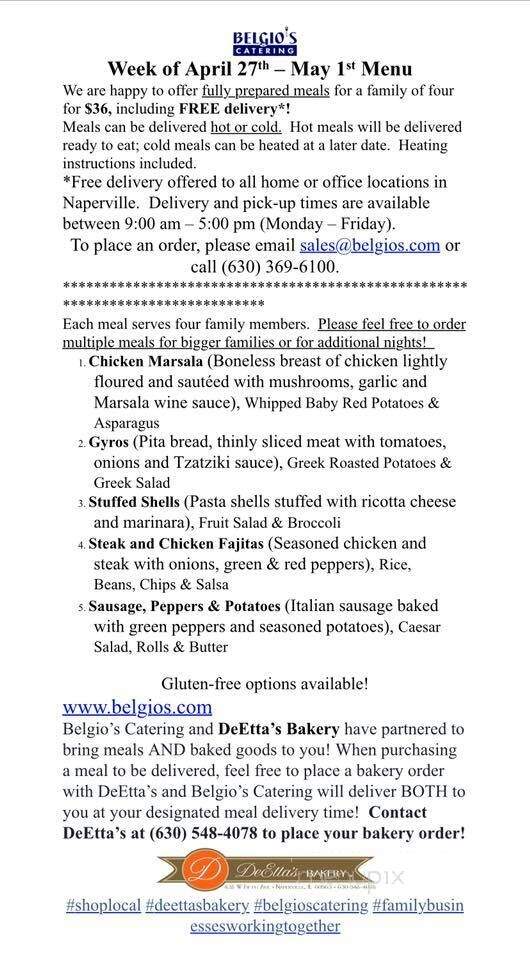 Deetta's Bakery - Naperville, IL menu_pic