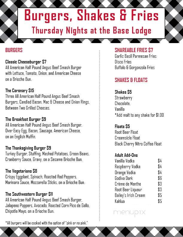 Eagle Rock Resort Club House - Hazleton, PA menu_pic