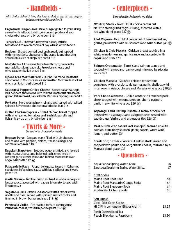 Eagle Rock Resort Club House - Hazleton, PA menu_pic