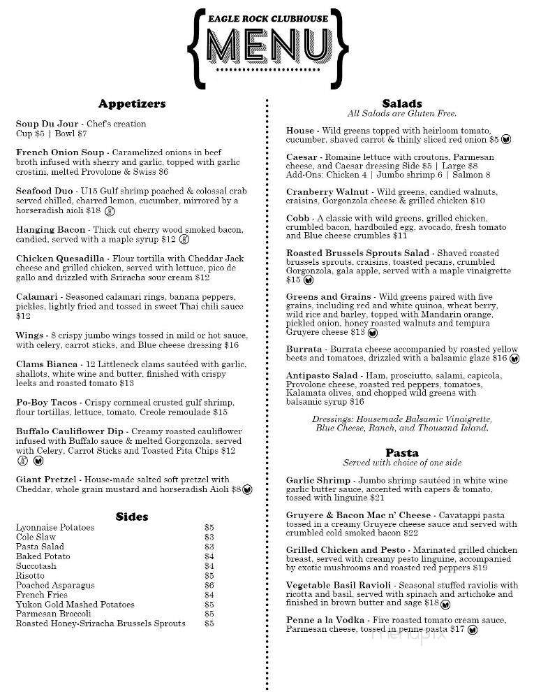 Eagle Rock Resort Club House - Hazleton, PA menu_pic