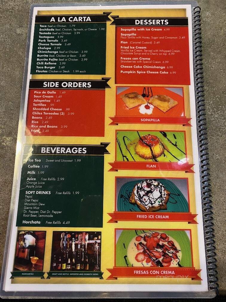 El Caballo de Oro - Pittsburg, KS menu_pic