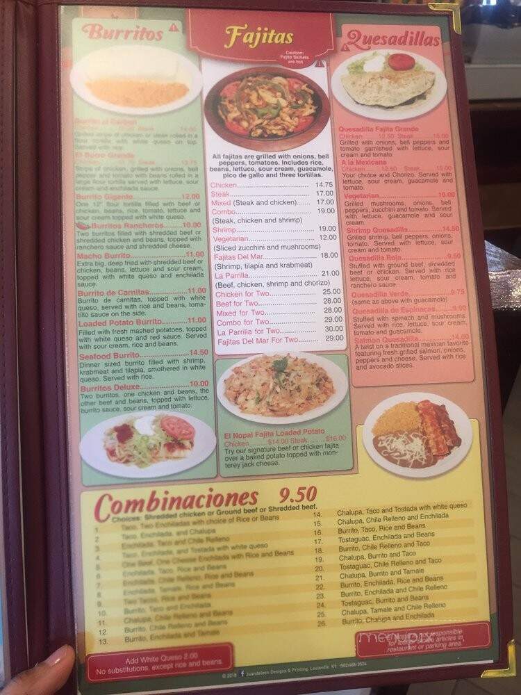 El Nopal - Shively, KY menu_pic