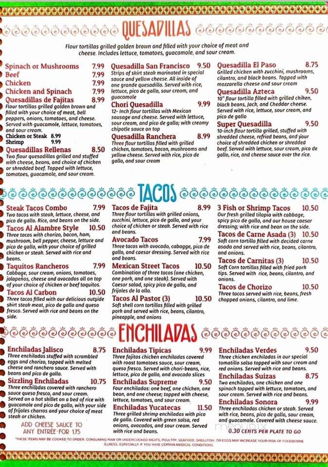 El Paso Mexican Restaurant - Conover, NC menu_pic