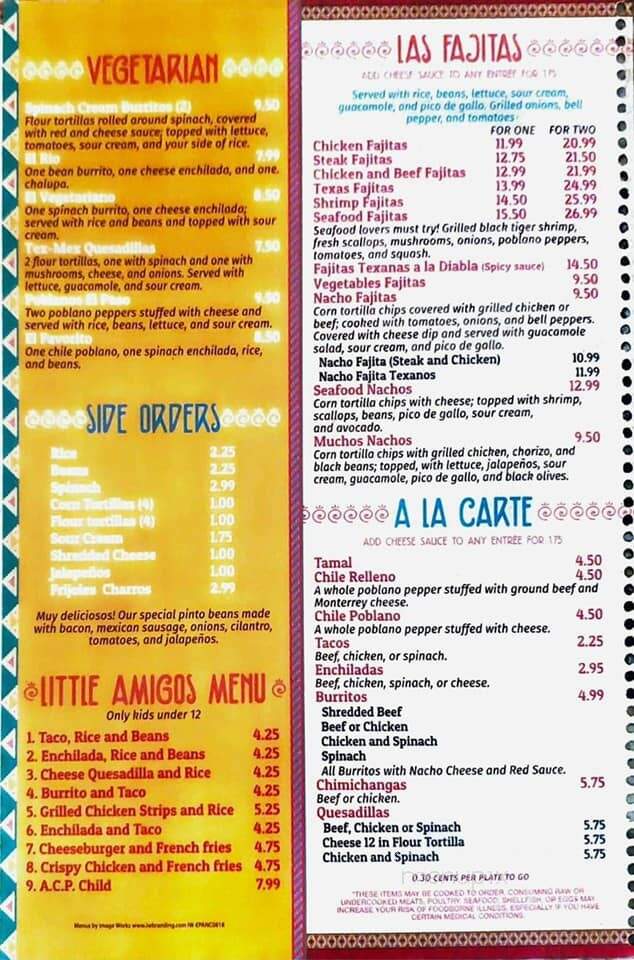 El Paso Mexican Restaurant - Conover, NC menu_pic