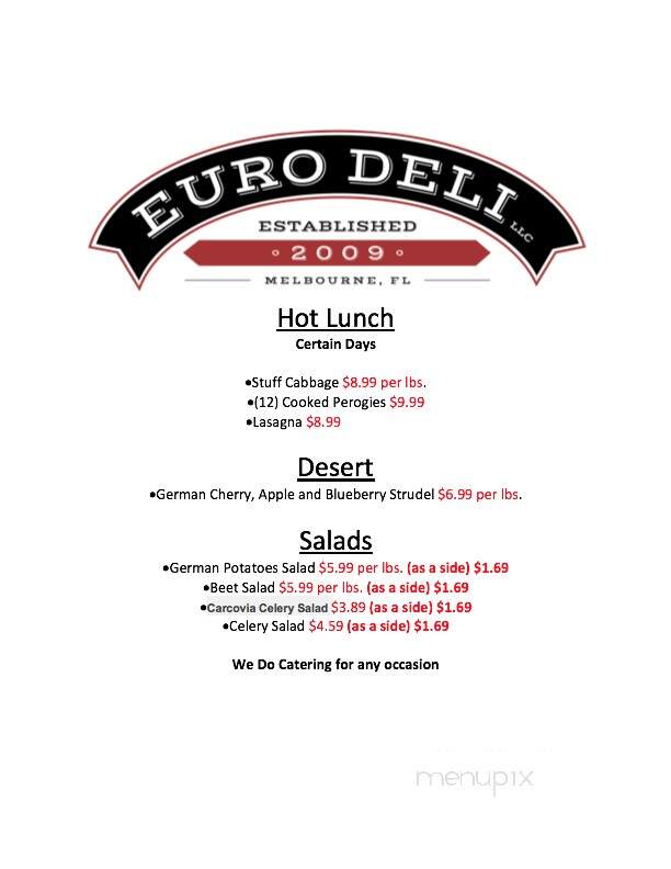 Euro Deli - West Melbourne, FL menu_pic