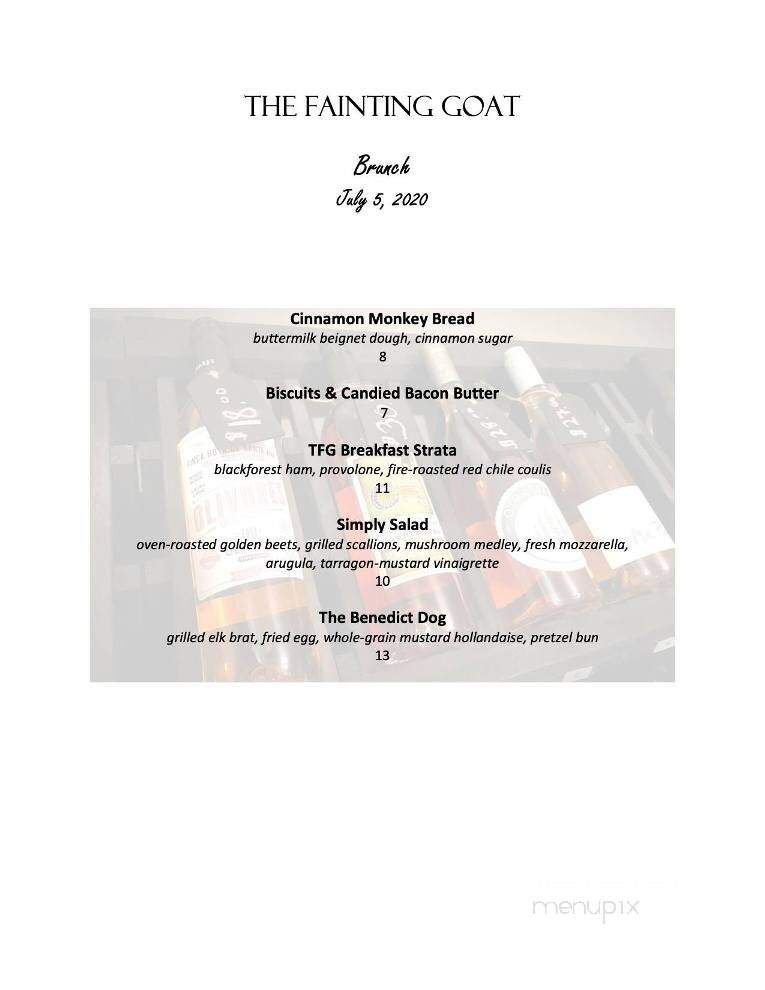 The Fainting Goat - Wallace, ID menu_pic