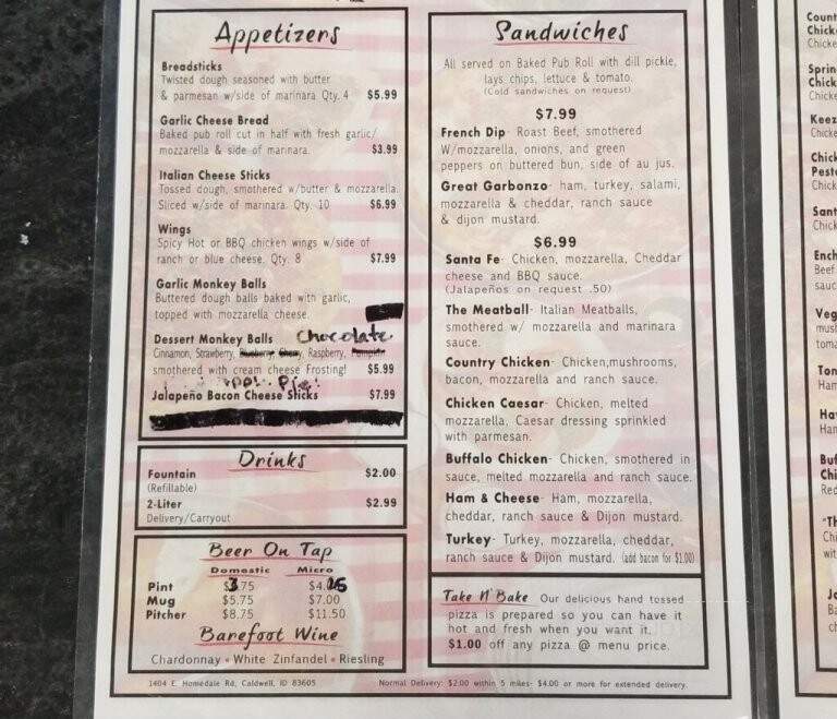 Garbonzos pizza - Caldwell, ID menu_pic
