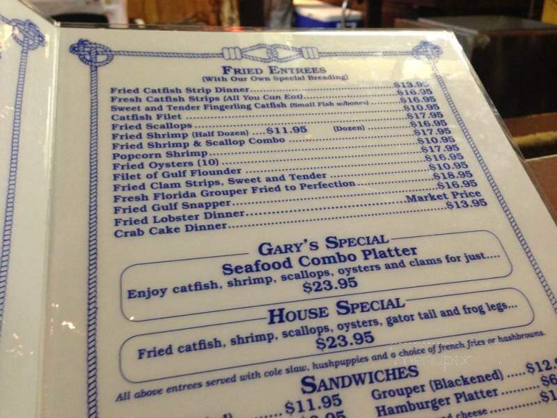 Gary's Oyster Bar & Seafood - Lake Alfred, FL menu_pic