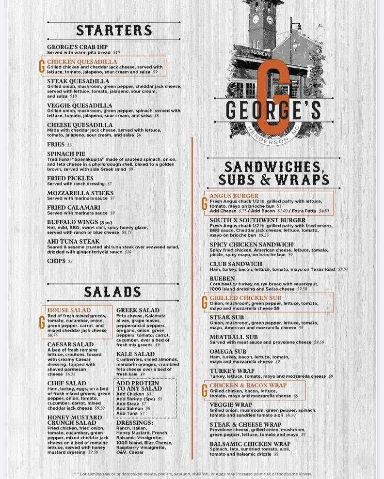 Menu of George's in Henderson, NC 27536