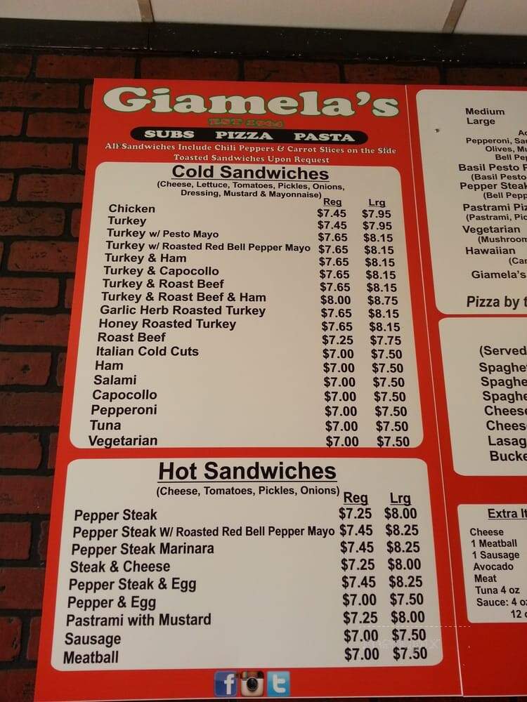 Giamela's Submarine Sandwiches - Sunland, CA menu_pic