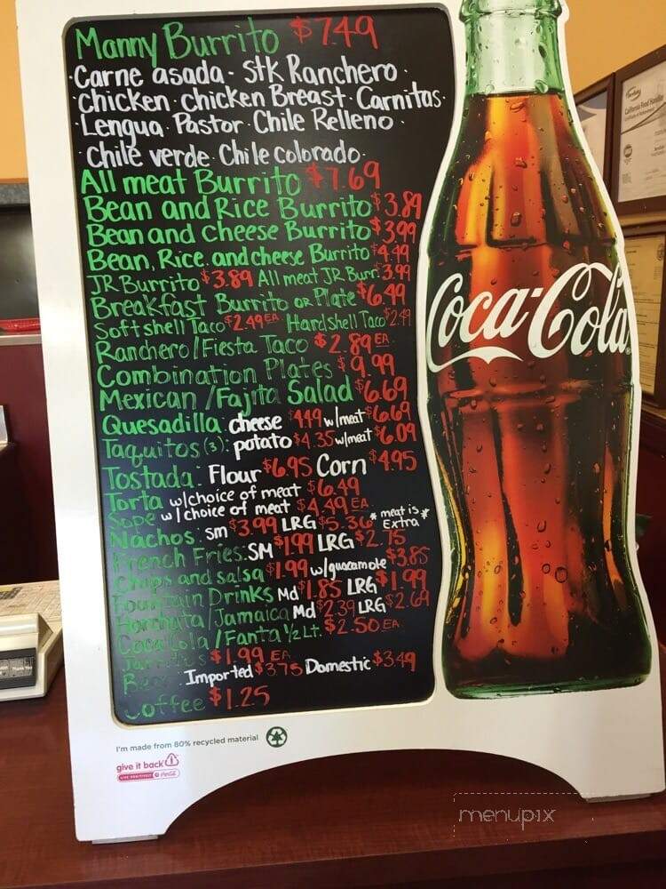 Manny's Mexican Grill - Thousand Oaks, CA menu_pic