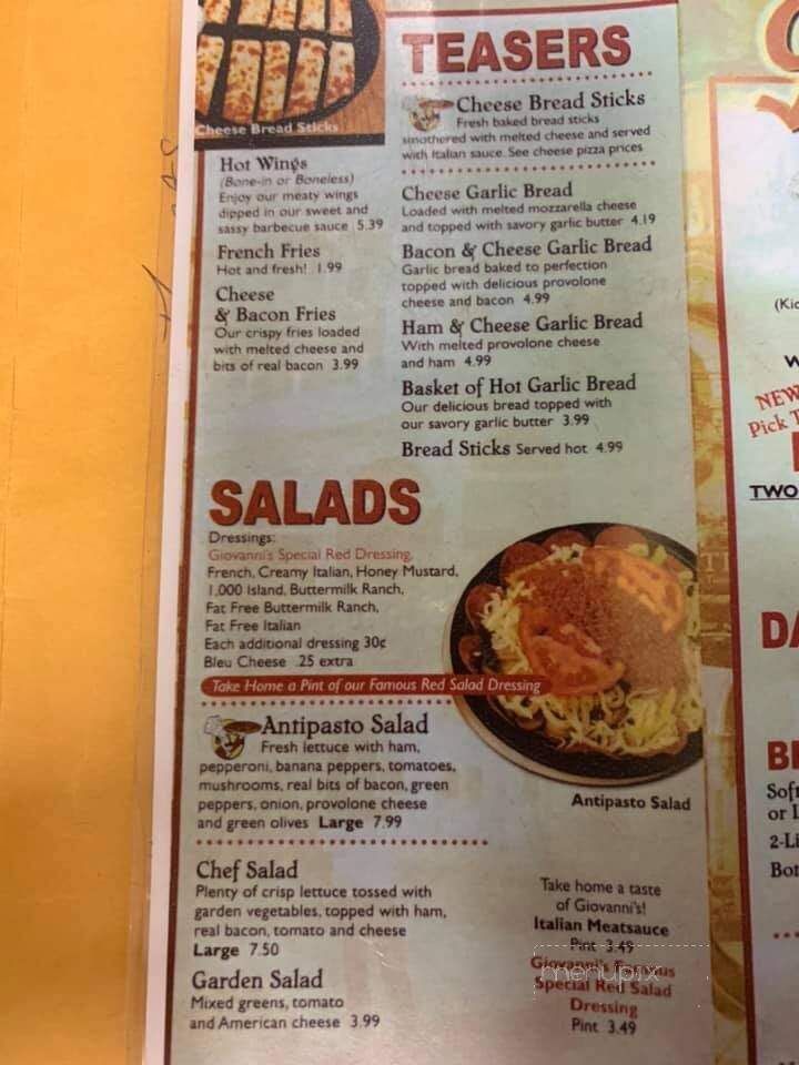 Giovanni's Pizza - West Liberty, KY menu_pic