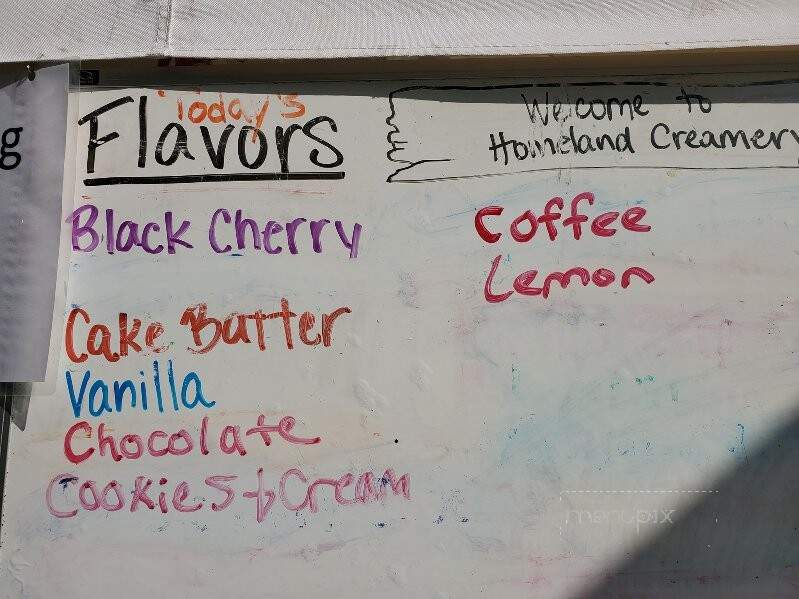 Homeland Creamery - Julian, NC menu_pic