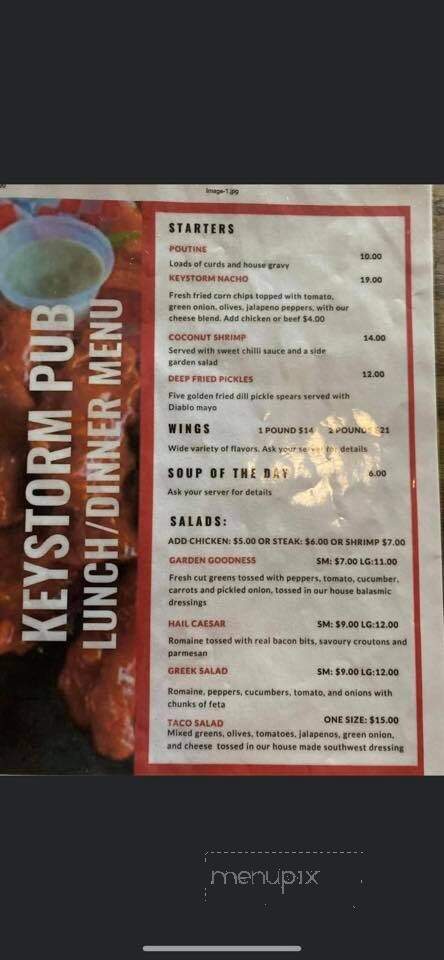 The Keystorm Pub - Brockville, ON menu_pic